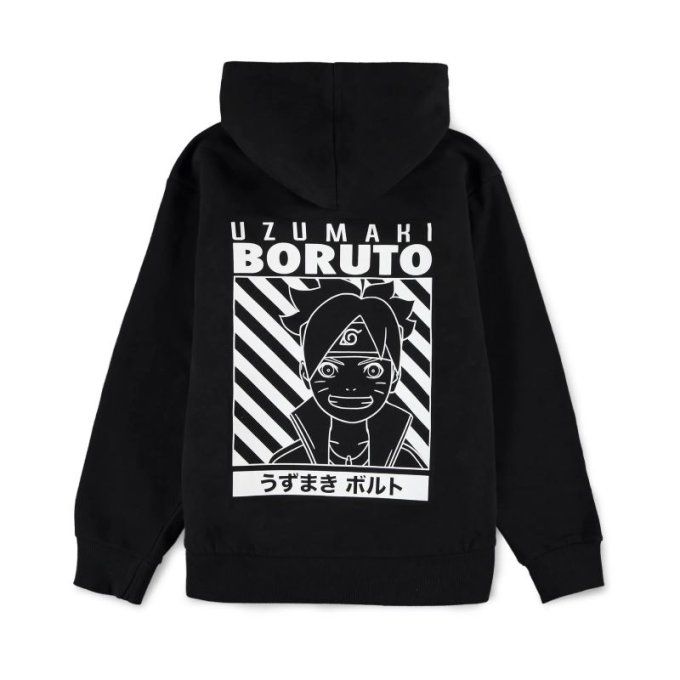 BORUTO - Sweat zippé à capuche noir Boruto Uzumaki